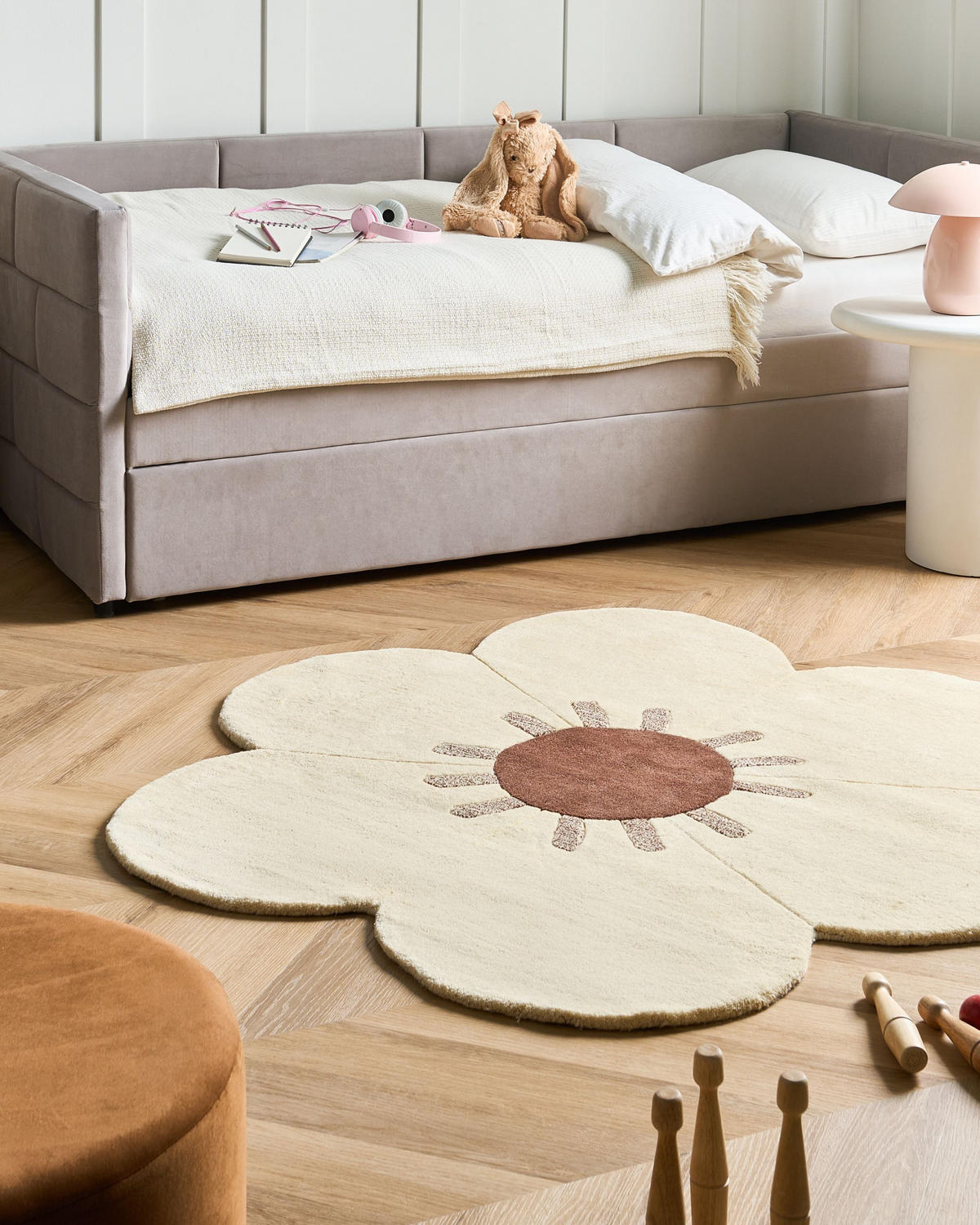 KOBEREC Béžový 140 cm Vlna Manali - béžová, textil (140/140cm) - Beliani