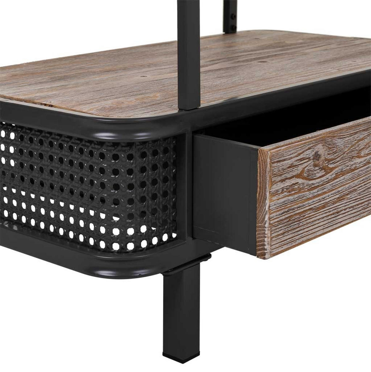 REGAL aus Metall und Holz, Grau, 80x40x121 - Grau, Metall (80/121/40cm) - Wanderlust
