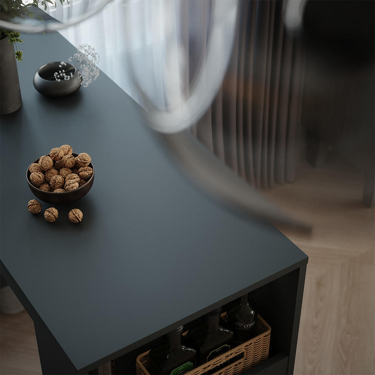 BAROVÝ STŮL Repose Antracit - antracitová, kompozitní dřevo (110/45/106cm) - Vicco