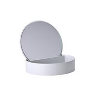 KOSMETIKBOX Spa Mmit Spiegel, MDF, Flannel, 26 cm, 1045004030 - Beige, Holzwerkstoff (26/5.5/26cm) - Gift Company
