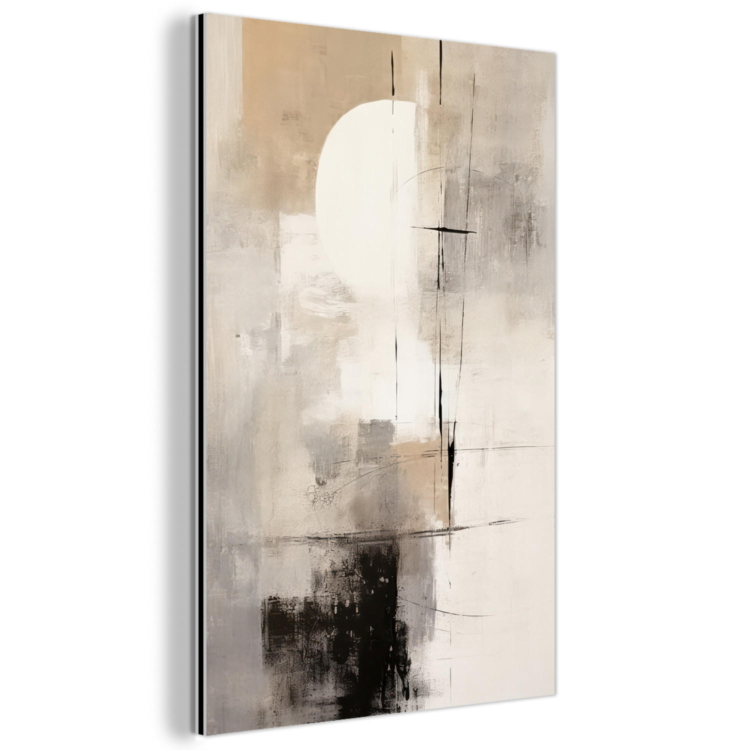 METALLBILD Abstrakt - Kunst - Grau 40x60 cm - Hellgrau, Metall (40/60cm) - MuchoWow