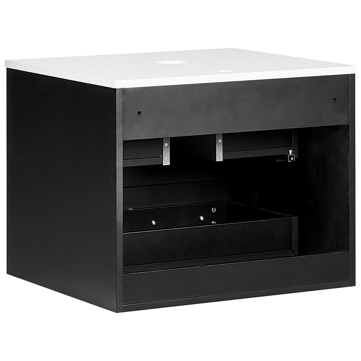 DULAP SUB LAVOAR montat pe perete 60 cm negru Quintela - negru, compozit lemnos (60/48/52cm) - Beliani