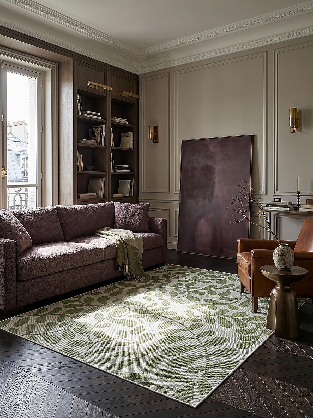 FLACHWEBTEPPICH Floral BORNO Polypropylen Grün 140 x 200 cm - Grün, Textil (140/200cm) - KADIMA DESIGN