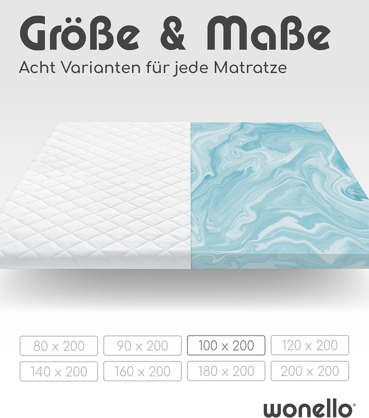 TOPPER GEL 100/200 cm Recharge - Weiß, Textil (100/200cm) - wonello
