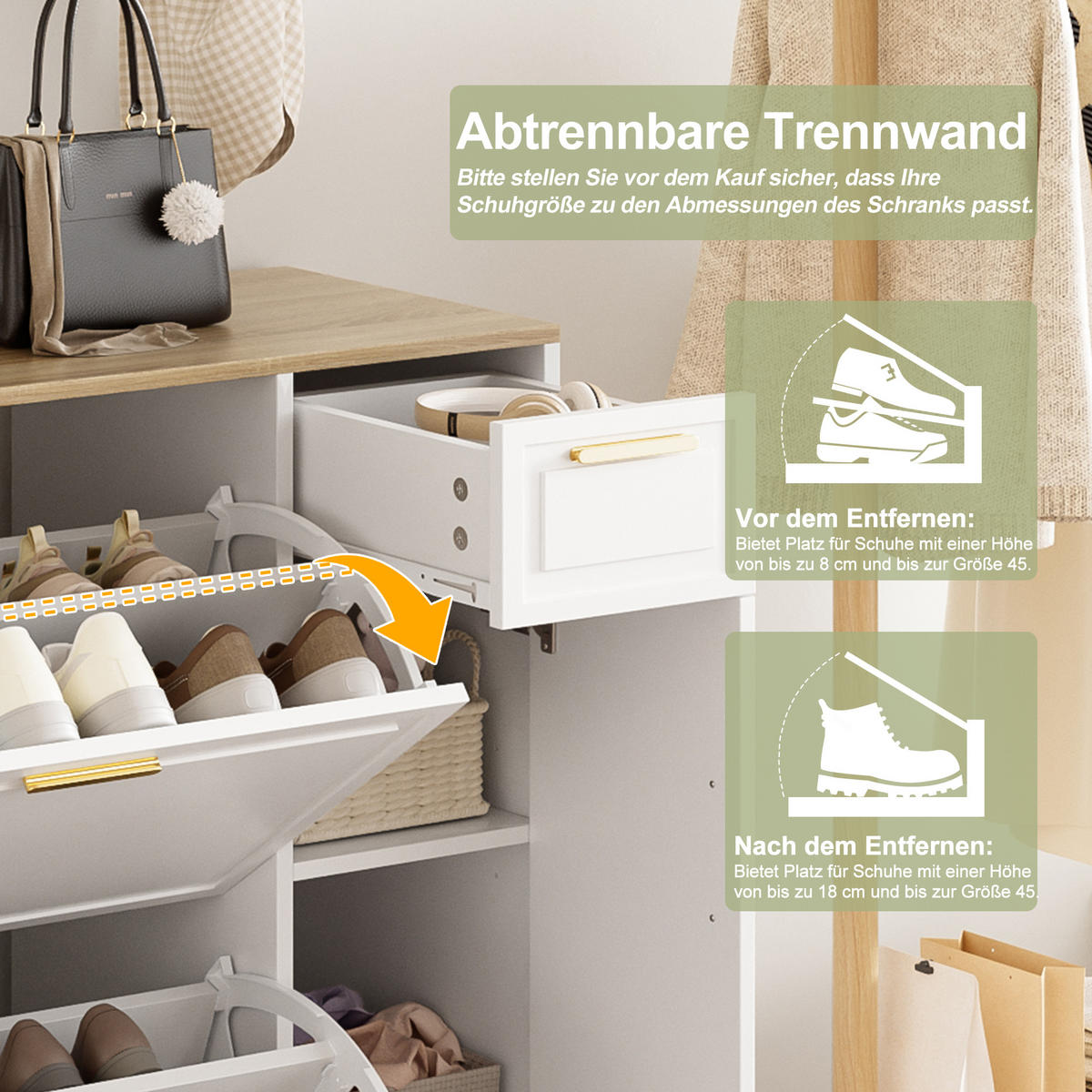 SCHUHSCHRANK aus Spanplatte 139,5x35x166cm in Weiß mit 4-teiligem - Weiß, Holzwerkstoff (139.5/166/35cm) - Modfu