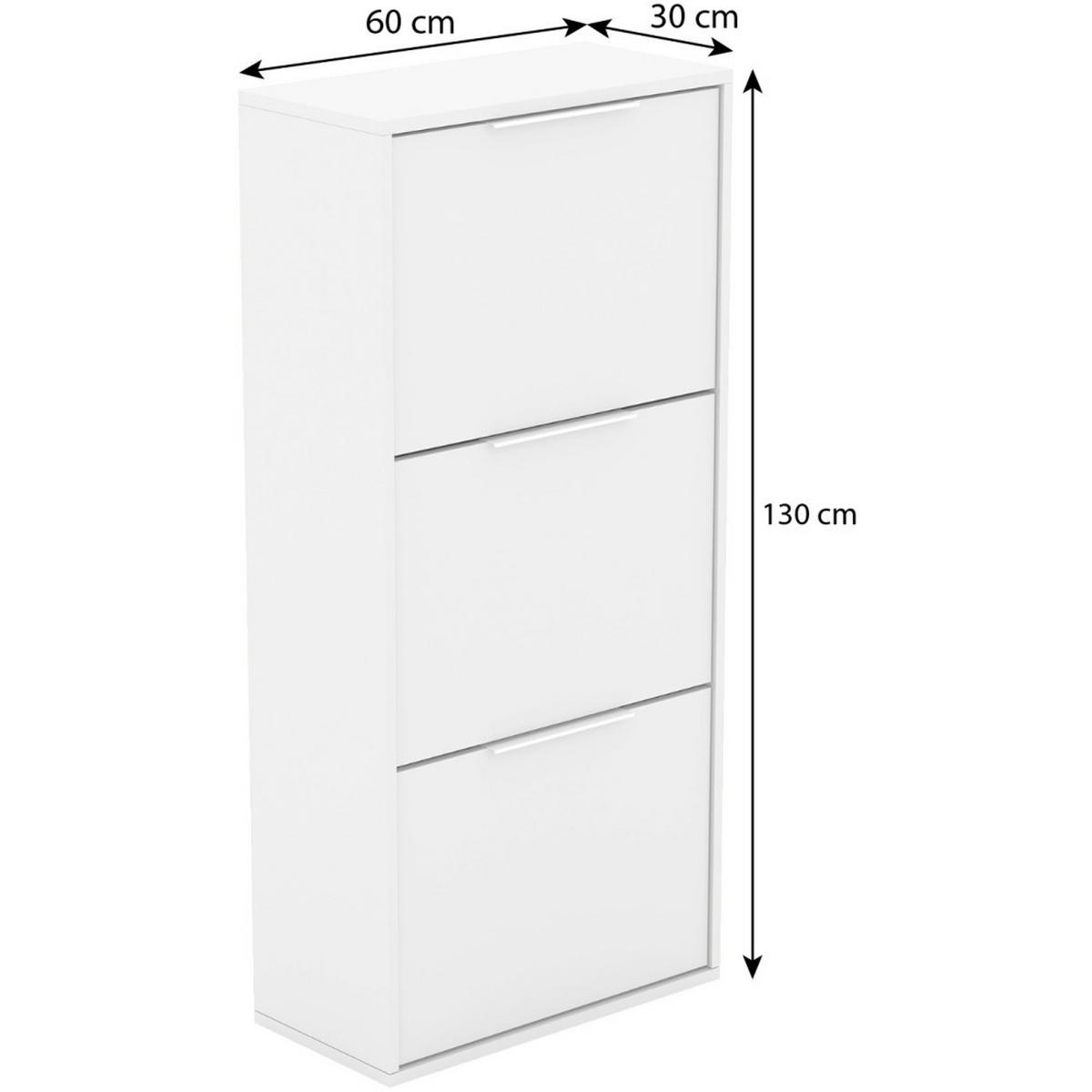 SCHUHSCHRANK Muno mit 3 Türen, eiche Wotan - Eiche Wotan, Holzwerkstoff (60/130/30cm) - Beautysofa