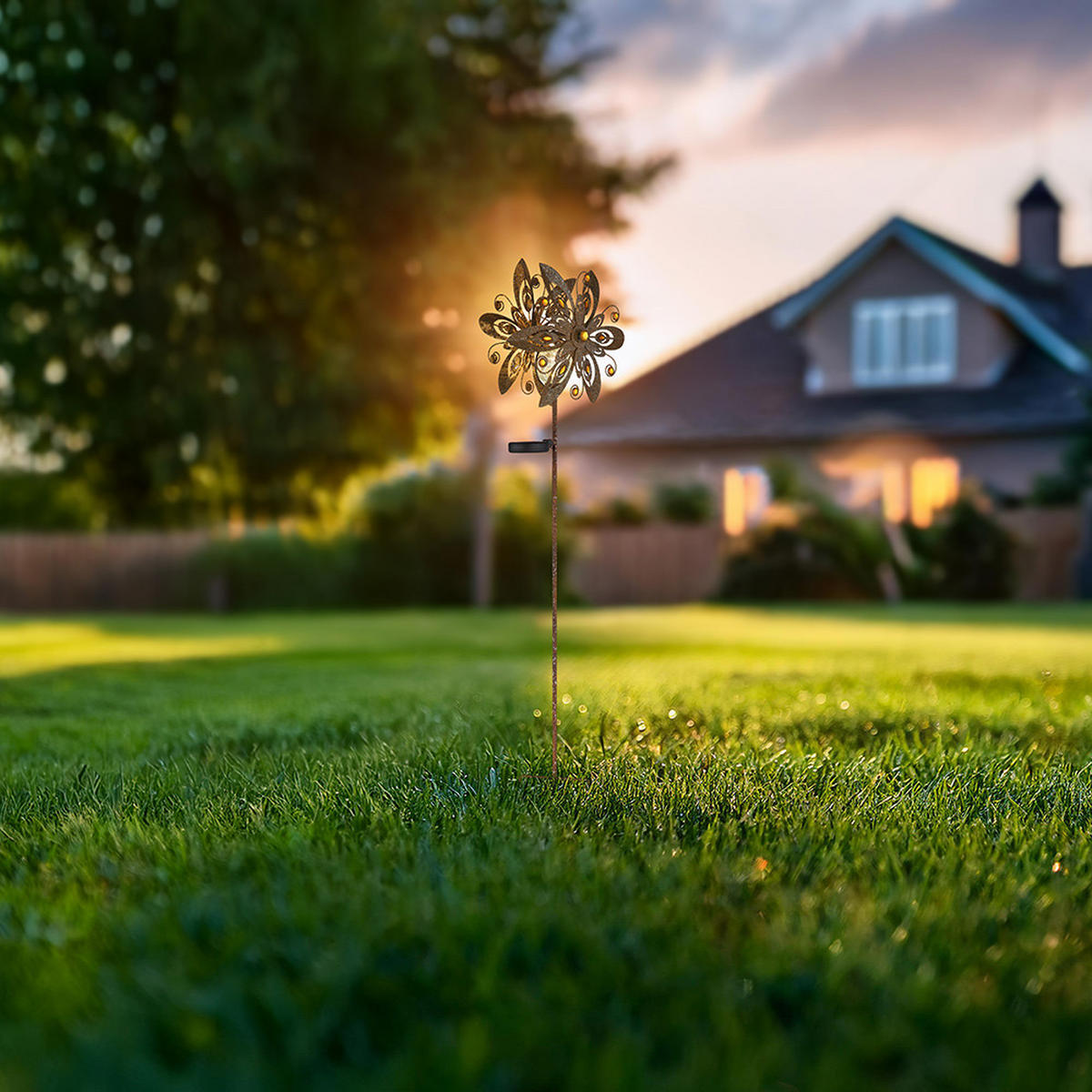 LED AUSSENLEUCHTE Metall Rostbraun - Braun, Glas (32/17.5/124cm) - Globo Lighting