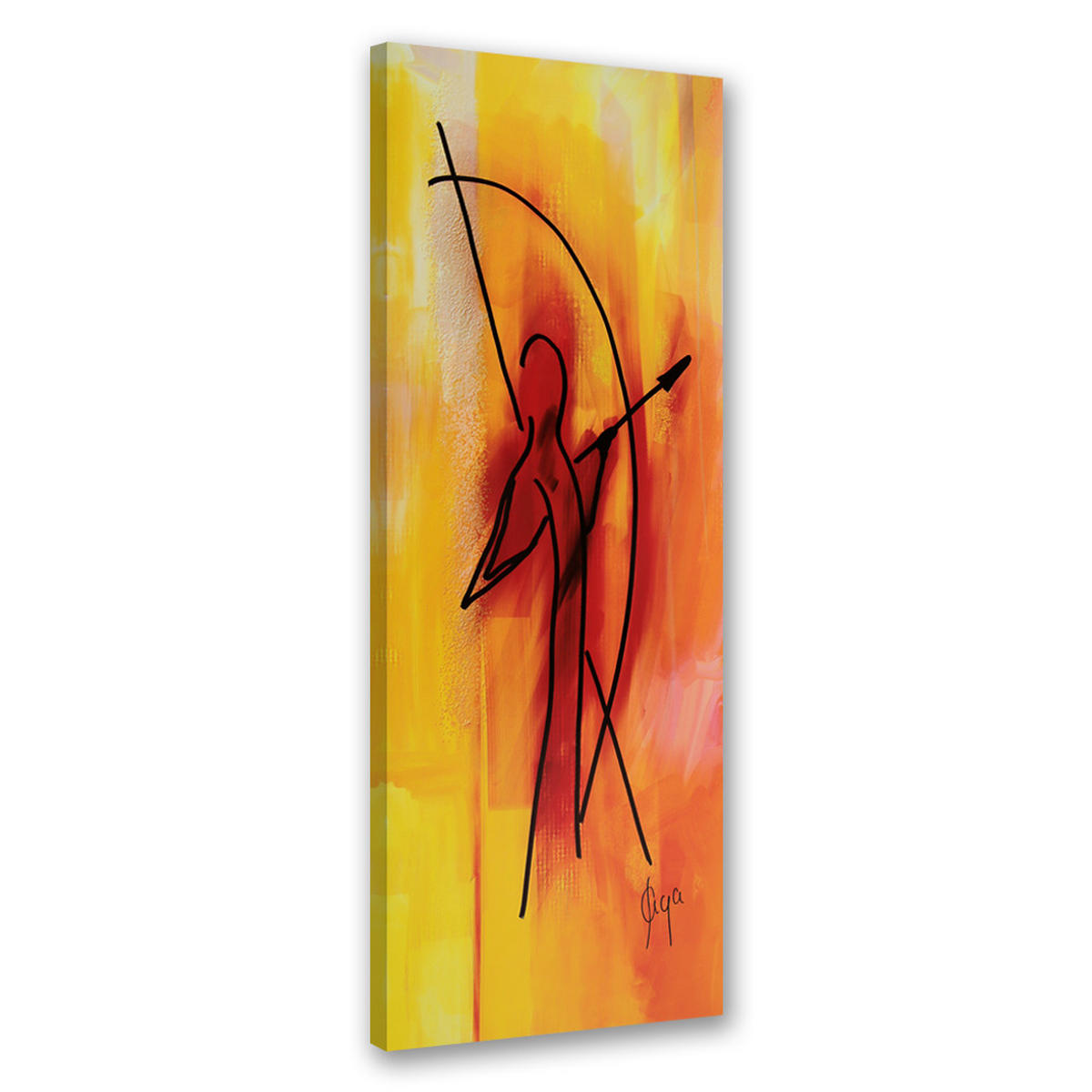 WANDBILD bogenschütze - Orange, Textil (30/90cm) - Feeby