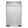 MÜLLEIMER Stilvoller Rechteckiger Mit Extra Breitem Pedal & Gedämpften Stay Open Deckel 65,2 x 43,3 x 33,4 cm 45 Liter Silber - Silberfarben, Metall (43.3/65.2/33.4cm) - PROREGAL