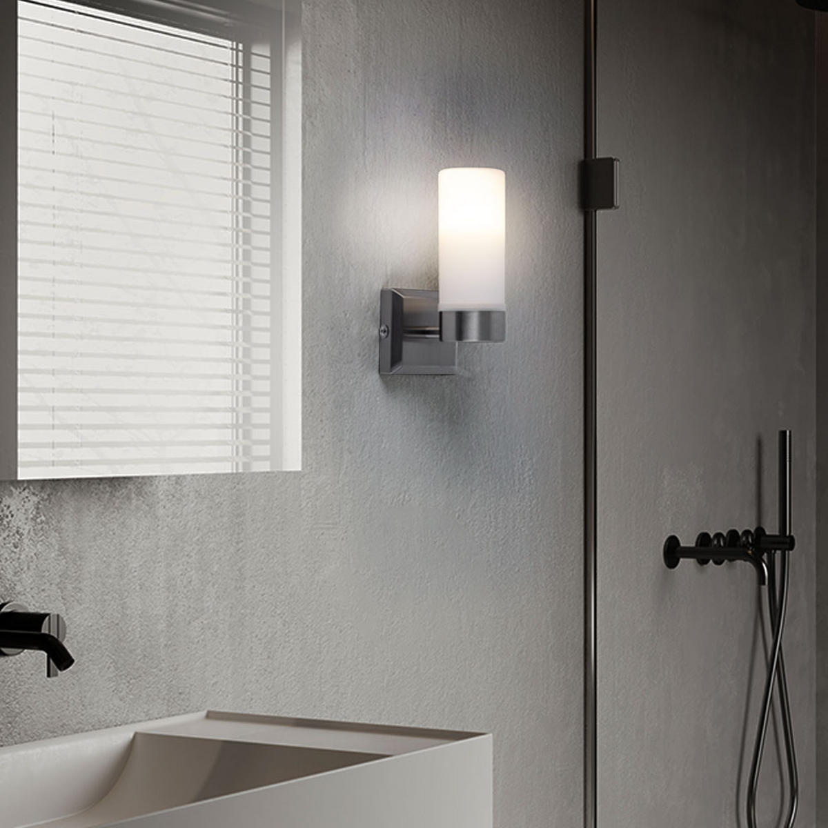 LED WANDLEUCHTE SPACE Silber Nickel-matt - Silberfarben, Glas (8/18.5/11.5cm) - Globo Lighting