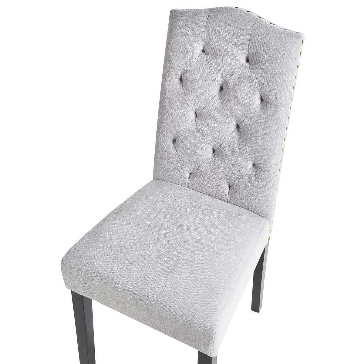 STUHL 2er-Set Polsterbezug Grau Shirley - Grau, Holz/Textil (46/103/60cm) - Beliani