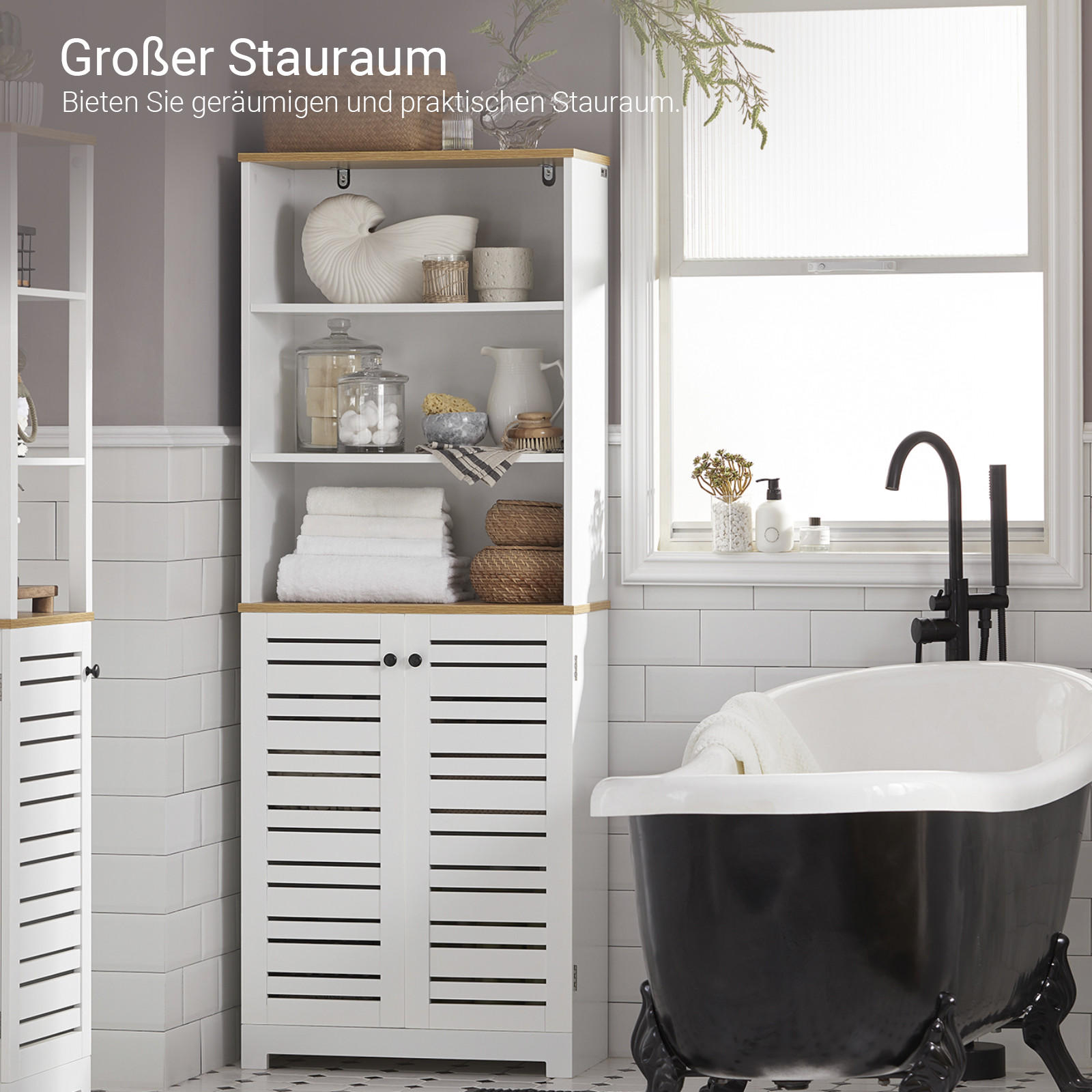 HOCHSCHRANK Weiß - Weiß, Holzwerkstoff (60/160/30cm) - SoBuy