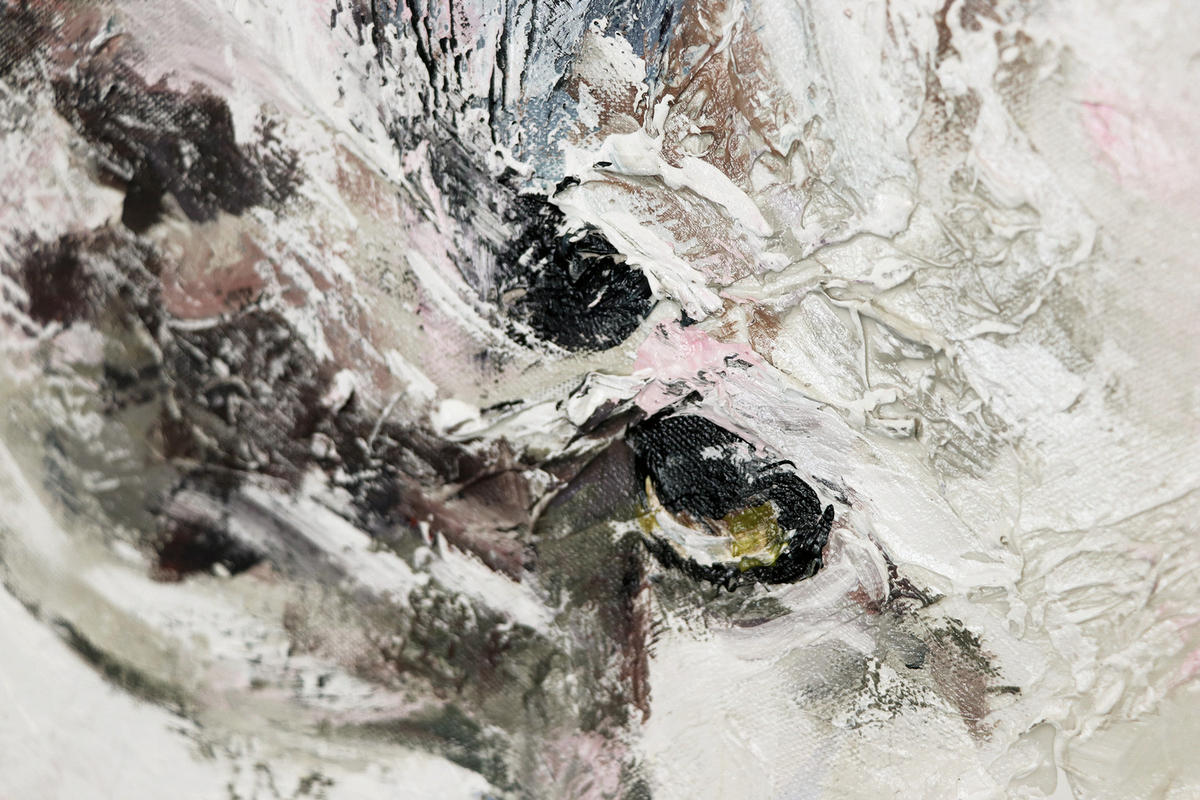 GEMÄLDE Glückliches Schaf auf Keilrahmen 120x80 cm - Grau, Holz (120/80cm) - YS-art gallery