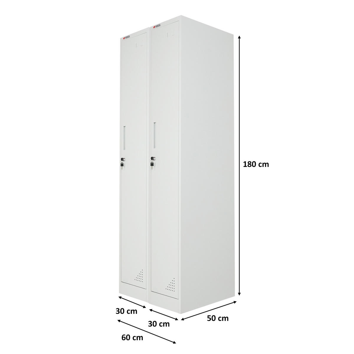 SPIND 2er Set Elephant 1 Abteil komplett montiert - Hellgrau/Grau, Metall (30/180/50cm) - PROREGAL