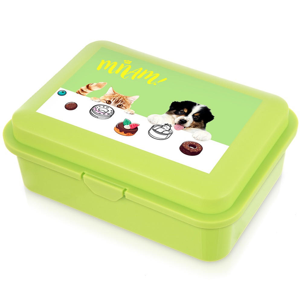 LUNCHBOX Green Dog Katzen 750 ml - Grün, Kunststoff (18/7/13cm) - Orion 