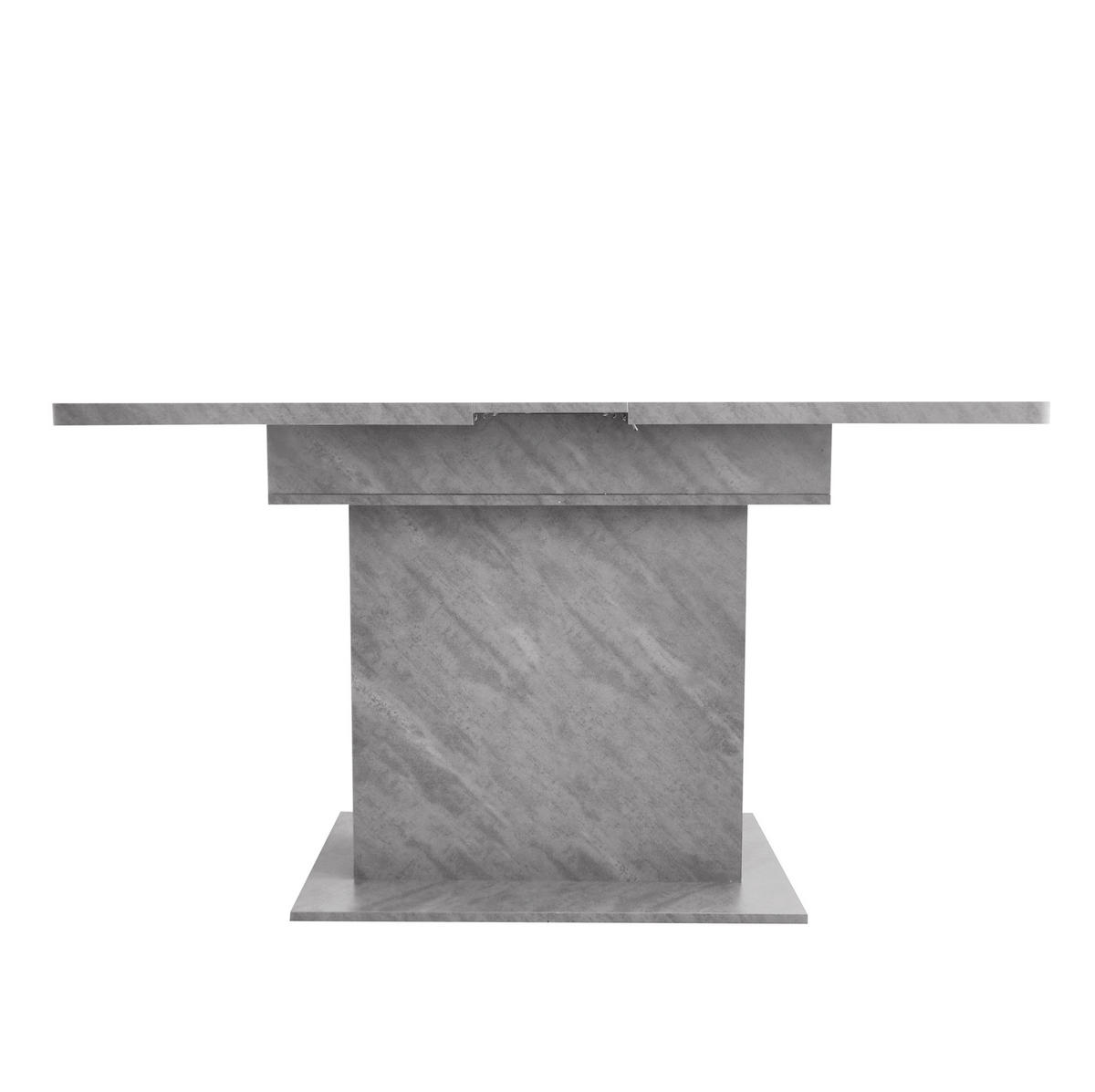 ESSTISCH ausziehbar mit Stauraum Spanplatte Metall Grau - Grau, Holzwerkstoff (130/70/75cm) - Meubliv