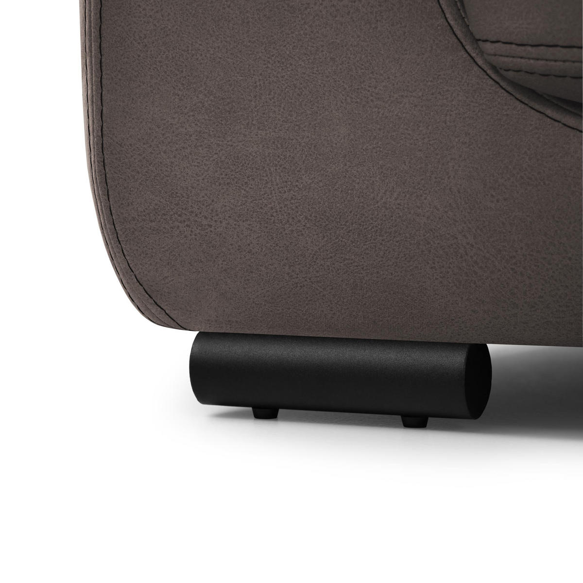 3-SITZER SOFA Omega aus Kunstleder, Hellbraun - Hellbraun/Schwarz, Leder (225/88/98cm) - Beautysofa