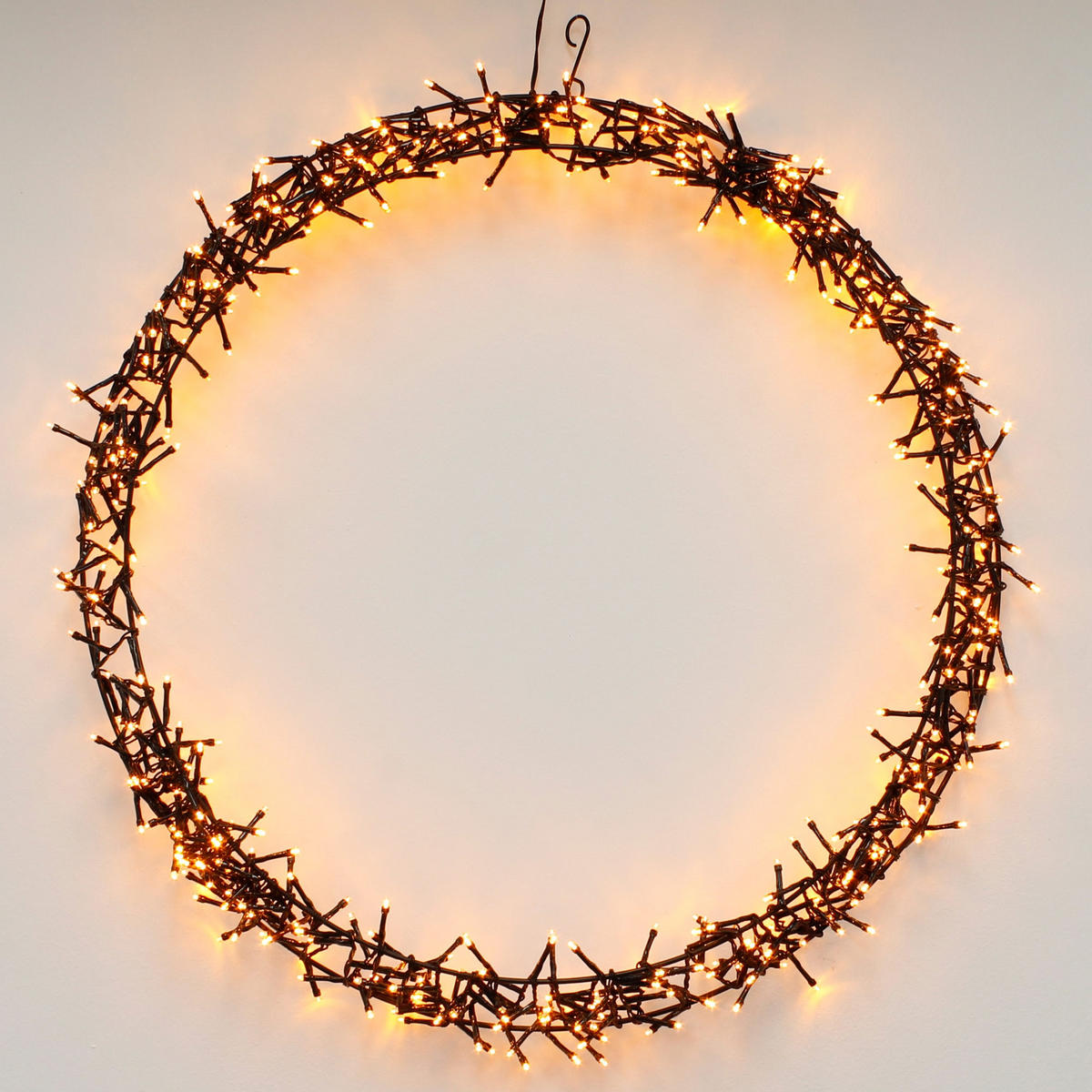 WEIHNACHTSKRANZ Ø58 cm mit 500 LED - Schwarz, Kunststoff (6.5/58/58cm) - ECD-Germany