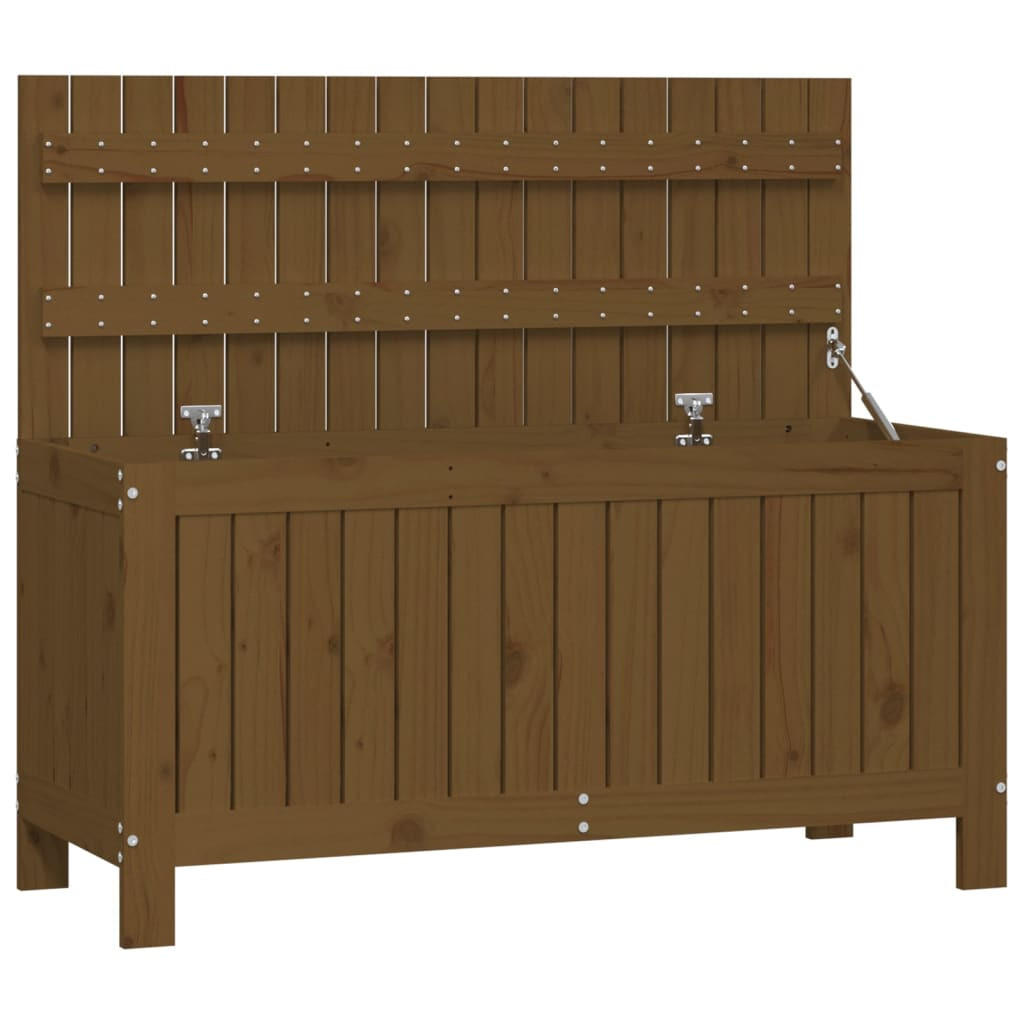 GARTENTRUHE Honigbraun 108x42,5x54 cm Massivholz Kiefer - Braun, Holz (108/54/42.5cm) - furnicato