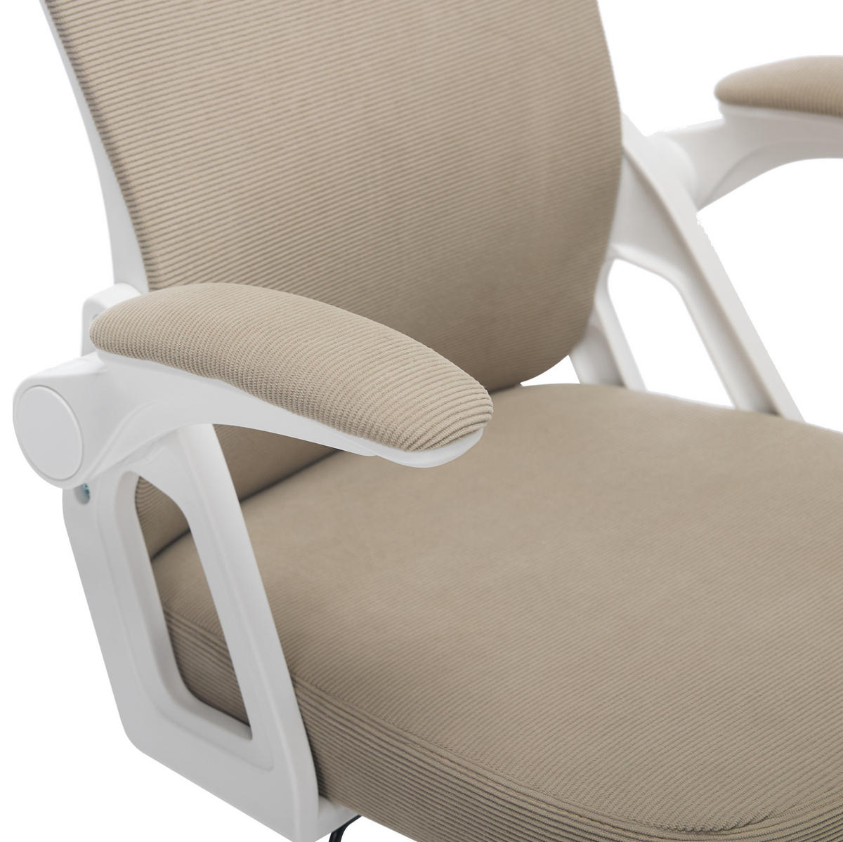 BÜROSTUHL ergonomisch mit Netzrücken Khaki - Braun, Kunststoff (65/108/58cm) - Meubliv