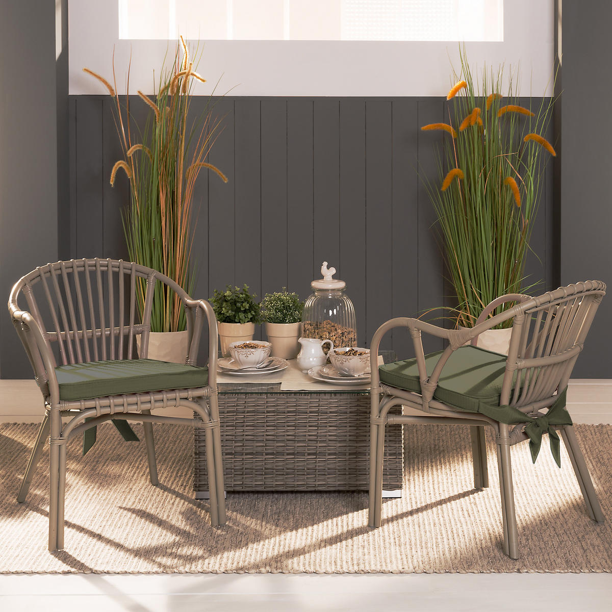 STUHLKISSEN Loft SK 45x40x5cm Olivgrün (8tlg) - Olivgrün, Textil (45/40/40cm) - Beautissu 