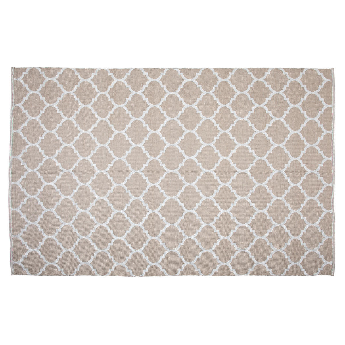 KURZFLOR-OUTDOOR-TEPPICH Aksu 200/140 cm - Weiß, Kunststoff (140/200cm) - Beliani