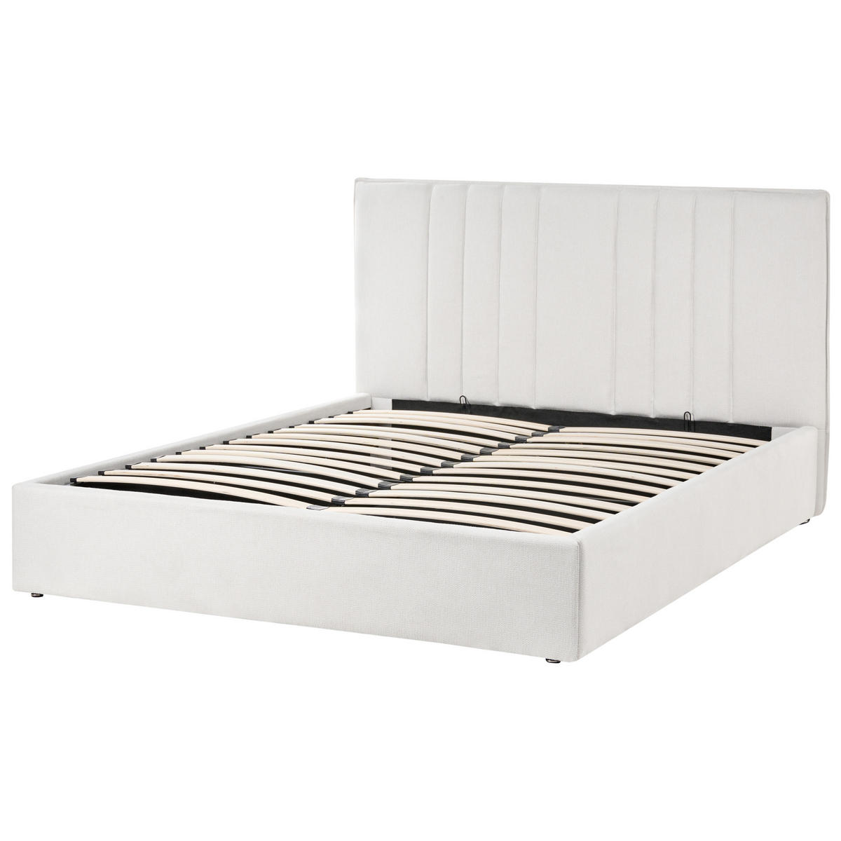 BETT mit Stauraum 140/200 cm Hellbeige Tarascon - Beige, Textil (140/200cm) - Beliani