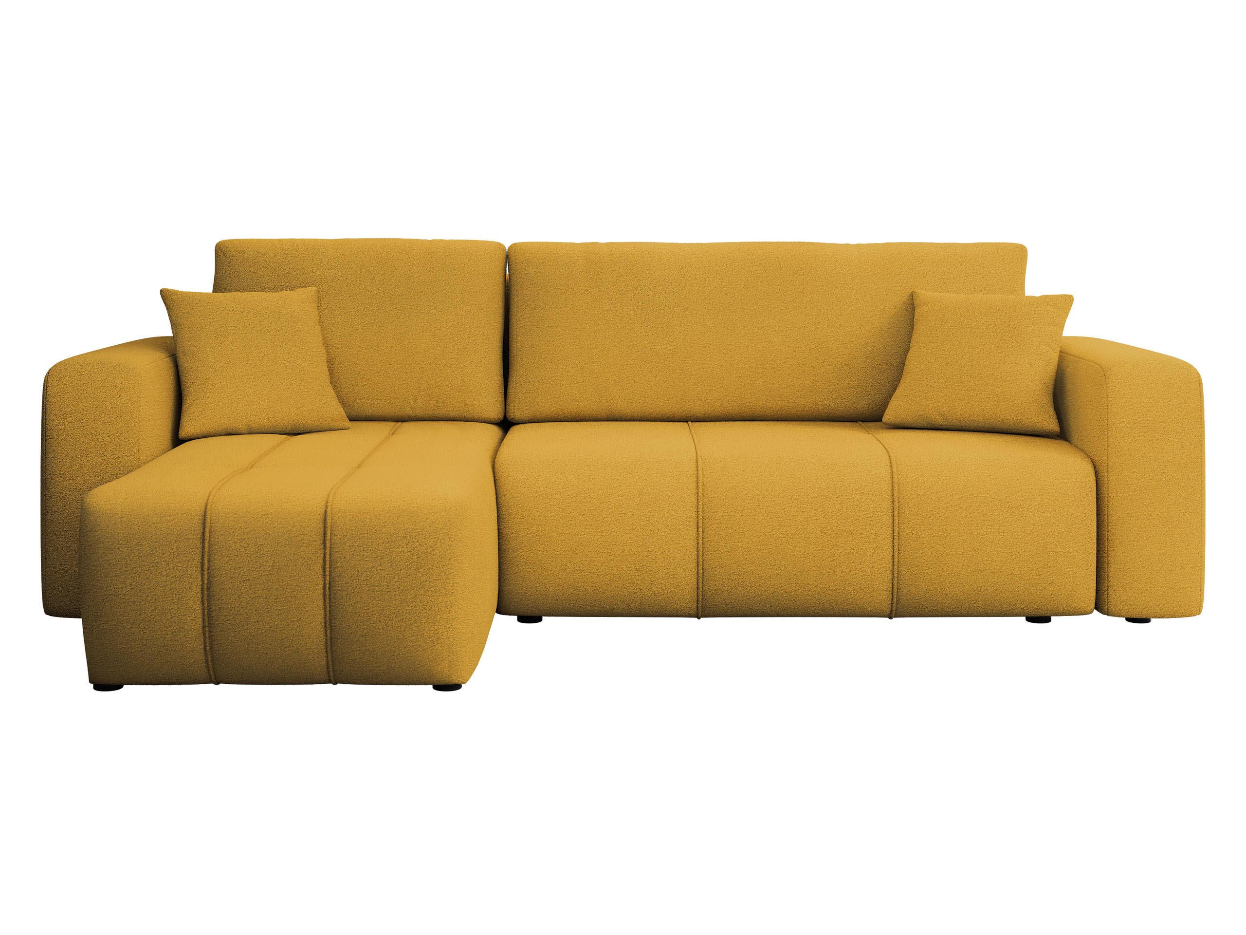 ECKSOFA Furyn - Gelb/Schwarz, Holz/Kunststoff (244/145cm) - MIRJAN24