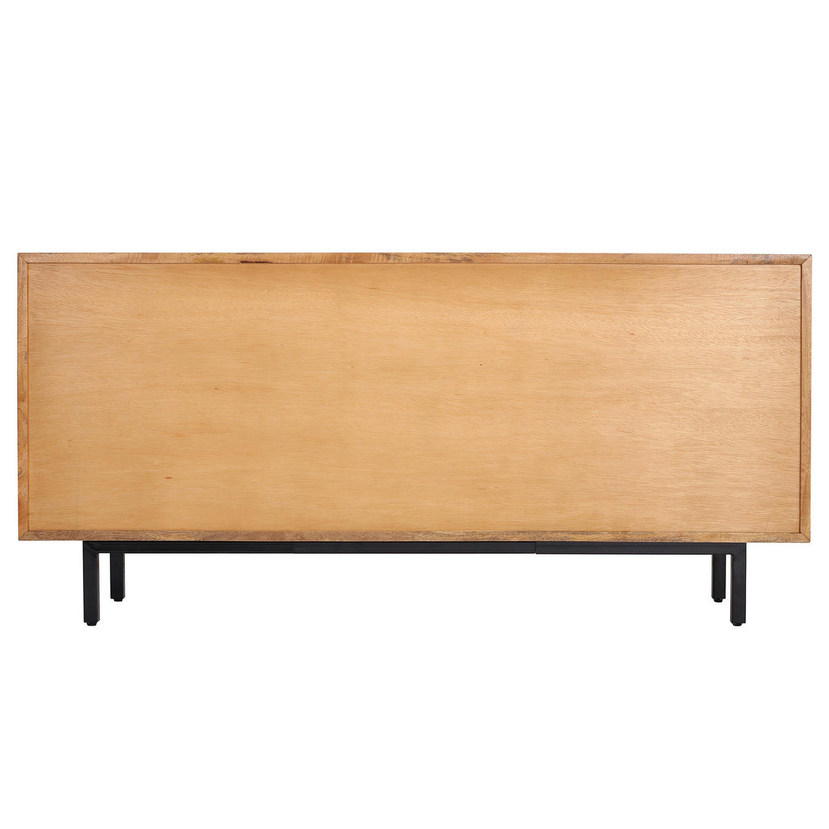 MASSIVES SIDEBOARD mit 3 Türen - Mango massiv / Wiener Geflecht - Mango / Beige - Braun, Naturmaterialien/Holz (160/75/43cm) - home24