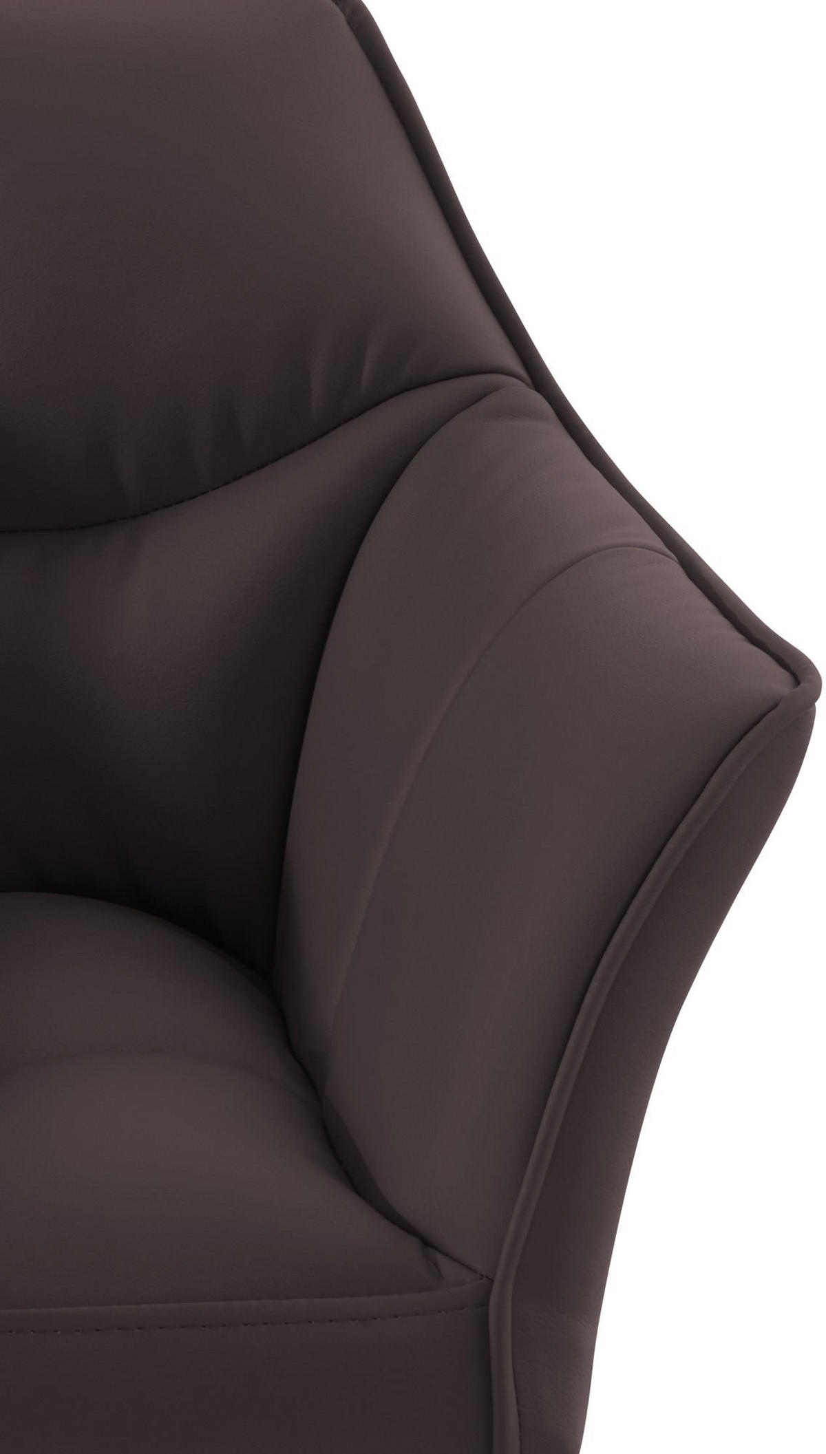 SESSEL Lederlook braun - Schwarz/Braun, Textil/Metall (64/75/48cm) - CLP