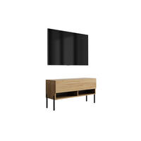 TV-LOWBOARD 100 cm Eiche Craft, gerade schwarze Beine, 100 × 32 × 52 cm - Braun, Holzwerkstoff (100/52/32cm) - 3XE LIVING