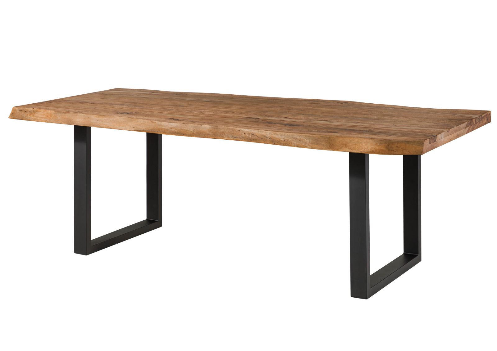 BAUMTISCH Sheesham 240x100x77 natur gebeizt / U-Beine anthrazit matt FREEFORM 5 - Naturfarben, Holz (240/100/77cm) - Massivmoebel24