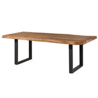 BAUMTISCH Sheesham 240x100x77 natur gebeizt / U-Beine anthrazit matt FREEFORM 5 - Naturfarben, Holz (240/100/77cm) - Massivmoebel24
