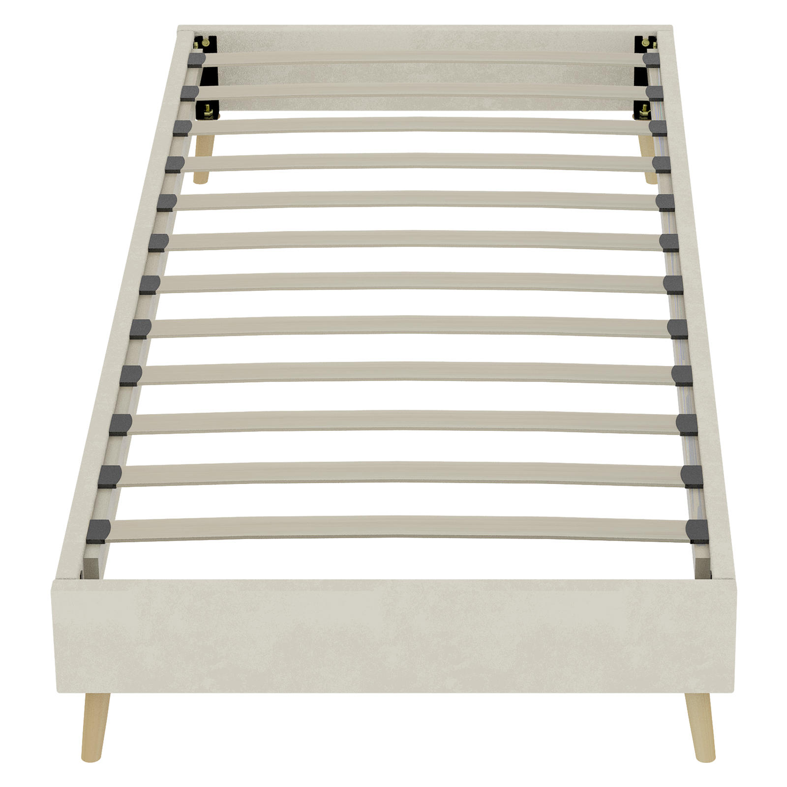 POLSTERBETT 90/200 cm DE-35407 mit Samtbezug Beige - Beige, Metall (90/200cm) - ComfortXL