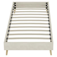 POLSTERBETT 90/200 cm DE-35407 mit Samtbezug Beige - Beige, Metall (90/200cm) - ComfortXL