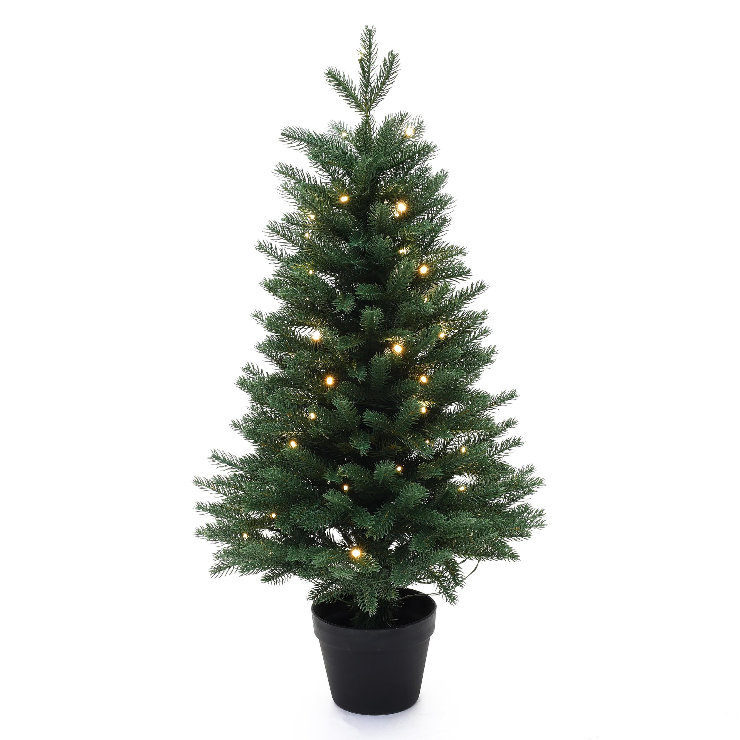 KÜNSTLICHER Weihnachtsbaum 90 cm mit Beleuchtung und Timer - Grün, Kunststoff (60/93cm) - Hometopia