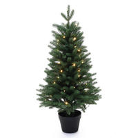 KÜNSTLICHER Weihnachtsbaum 90 cm mit Beleuchtung und Timer - Grün, Kunststoff (60/93cm) - Hometopia