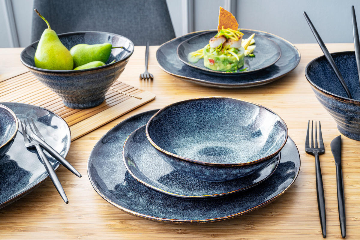 EIERBECHER SET TOKIO - 4 teilig aus Steingut - Dunkelblau, Keramik (13/23.5/6.5cm) - Sänger