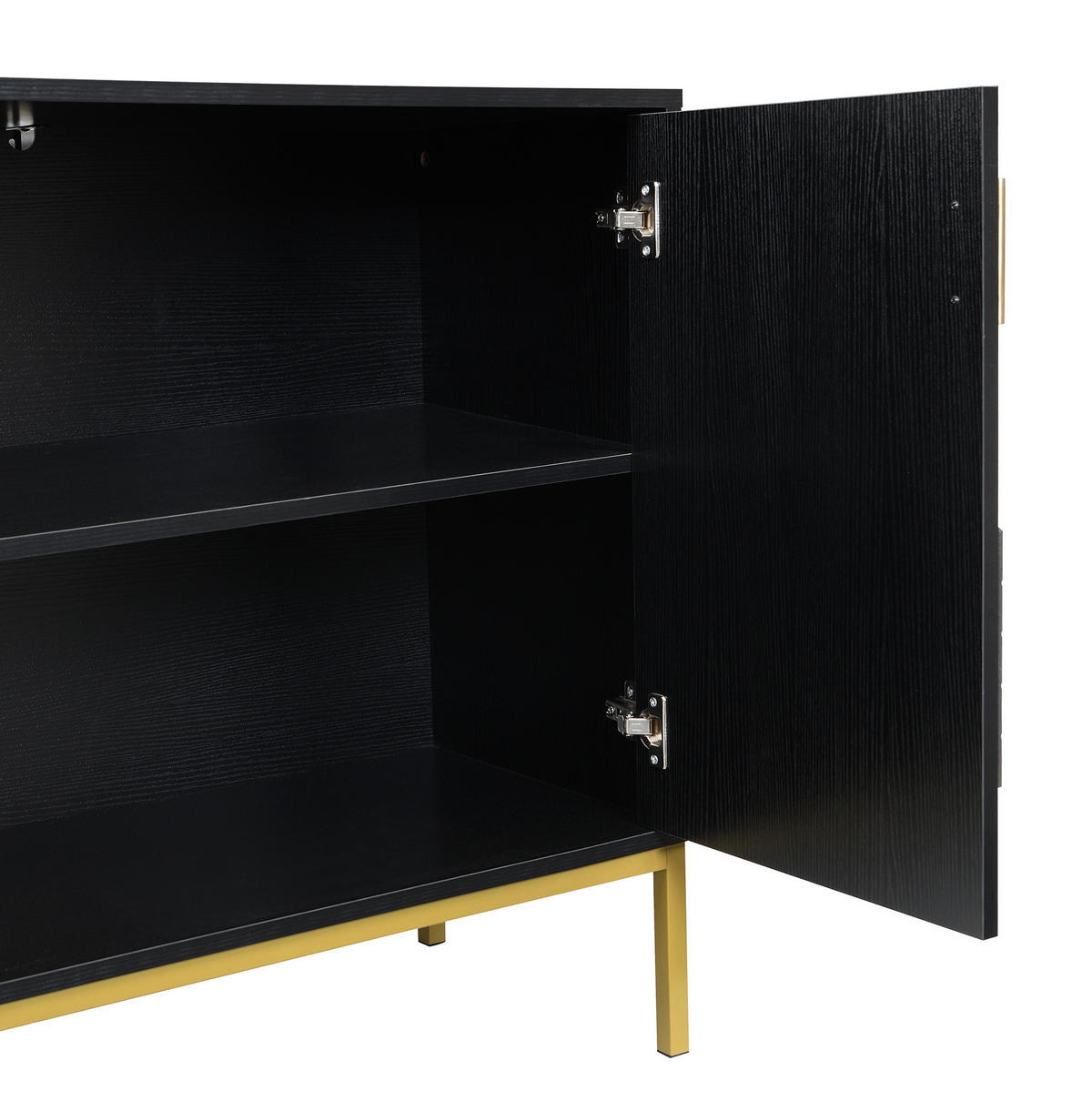 SIDEBOARD 160/40/80.5 cm Schwarz aus MDF mit 4 Türen - Schwarz, Holzwerkstoff (40/80.5/160cm) - OKMYHOME
