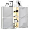 HIGHBOARD Cuba Türen in Hellgrau seidenmatt - Greige, Holzwerkstoff (130.5/105.5/35.5cm) - Vladon