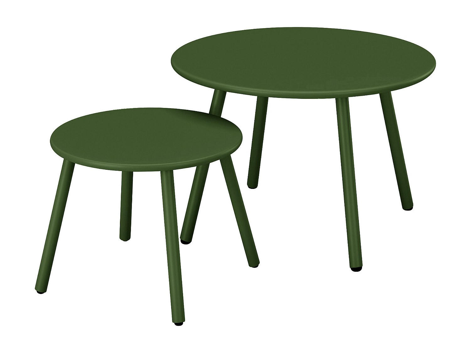 GARTENBEISTELLTISCH 2er-Set - 60 cm x 60 cm - Metall - Khaki - MIRMANDE - Schlammfarben, Metall (60/60/34cm) - Vente-Unique