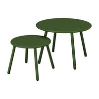 GARTENBEISTELLTISCH 2er-Set - 60 cm x 60 cm - Metall - Khaki - MIRMANDE - Schlammfarben, Metall (60/60/34cm) - Vente-Unique