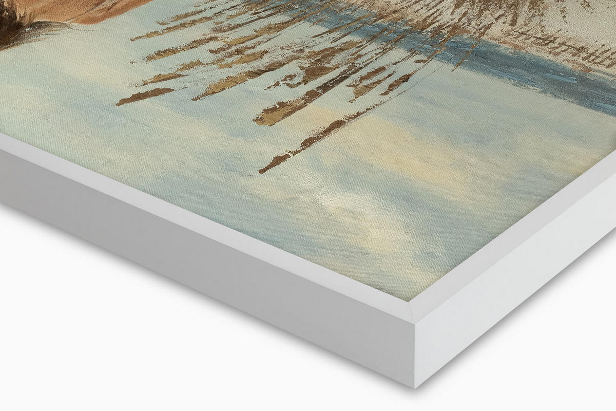 ACRYLBILD HANDGEMALT 100/70 cm - Weiß/Braun, Holz/Textil (100/70cm) - KUNSTLOFT