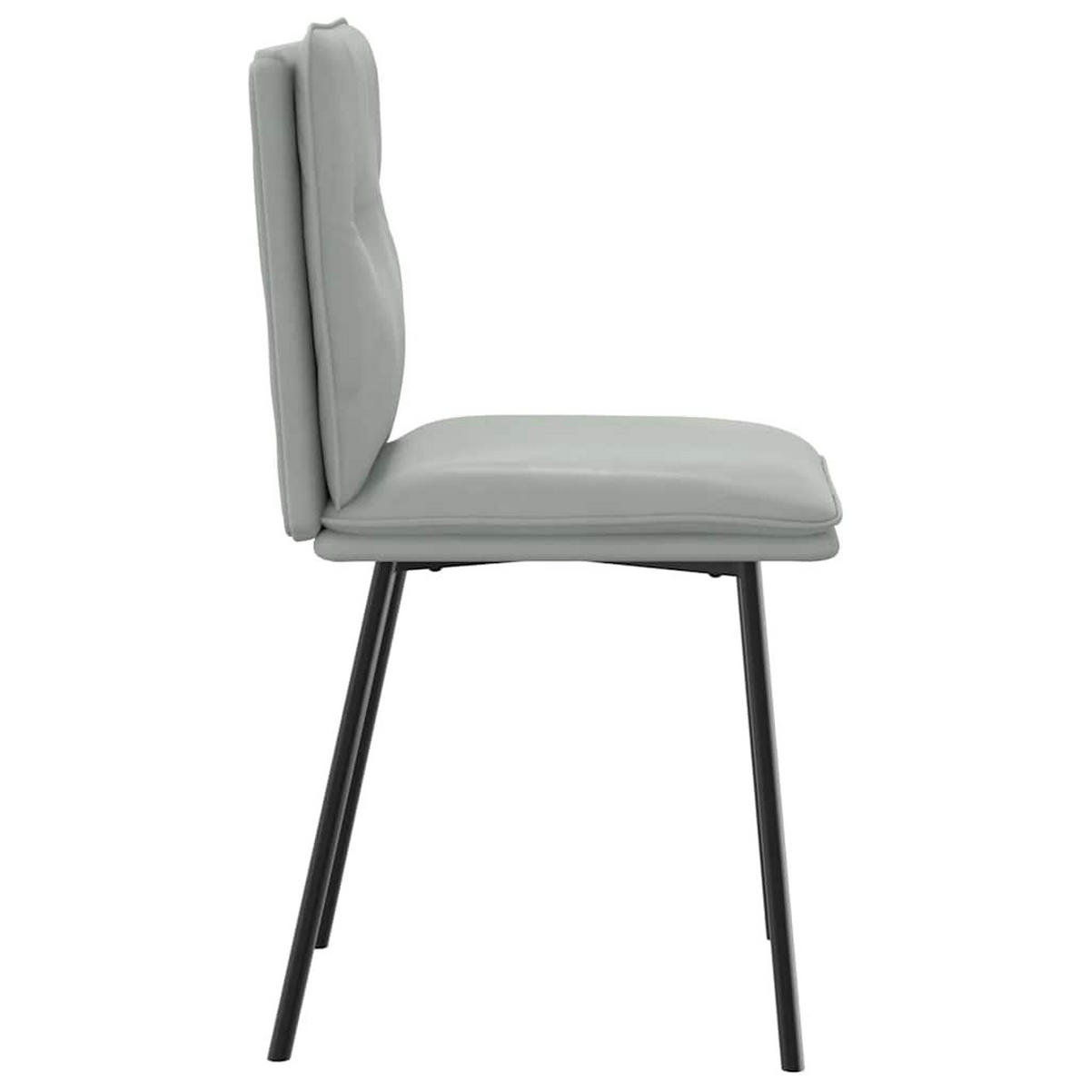 ESSZIMMERSTÜHLE 2 Stk. Hellgrau Samt 45*54*83cm - Hellgrau, Metall (45/83/54cm) - ZMH