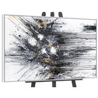 GEMÄLDE Tanz der Spritzer II Schattenfugenrahmen Weiß 140x100 cm - Weiß, Holz (140/100cm) - YS-art gallery