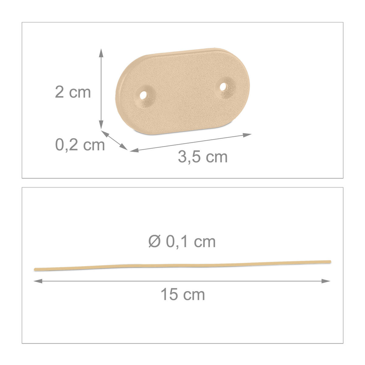 52-DIELNA súprava na ochranu súkromia - béžová, kov/plast (0.1/15cm) - Relaxdays