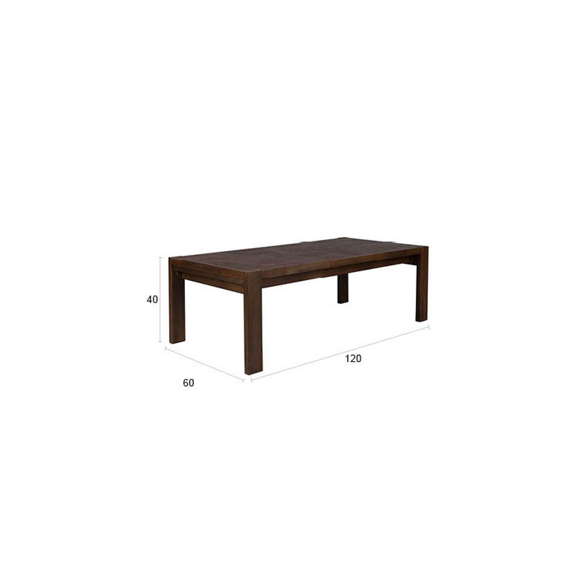 COUCHTISCH Bruneau 120x60 cm Walnussfarbe - Braun, Holz (120/60/40cm) - Dutchbone