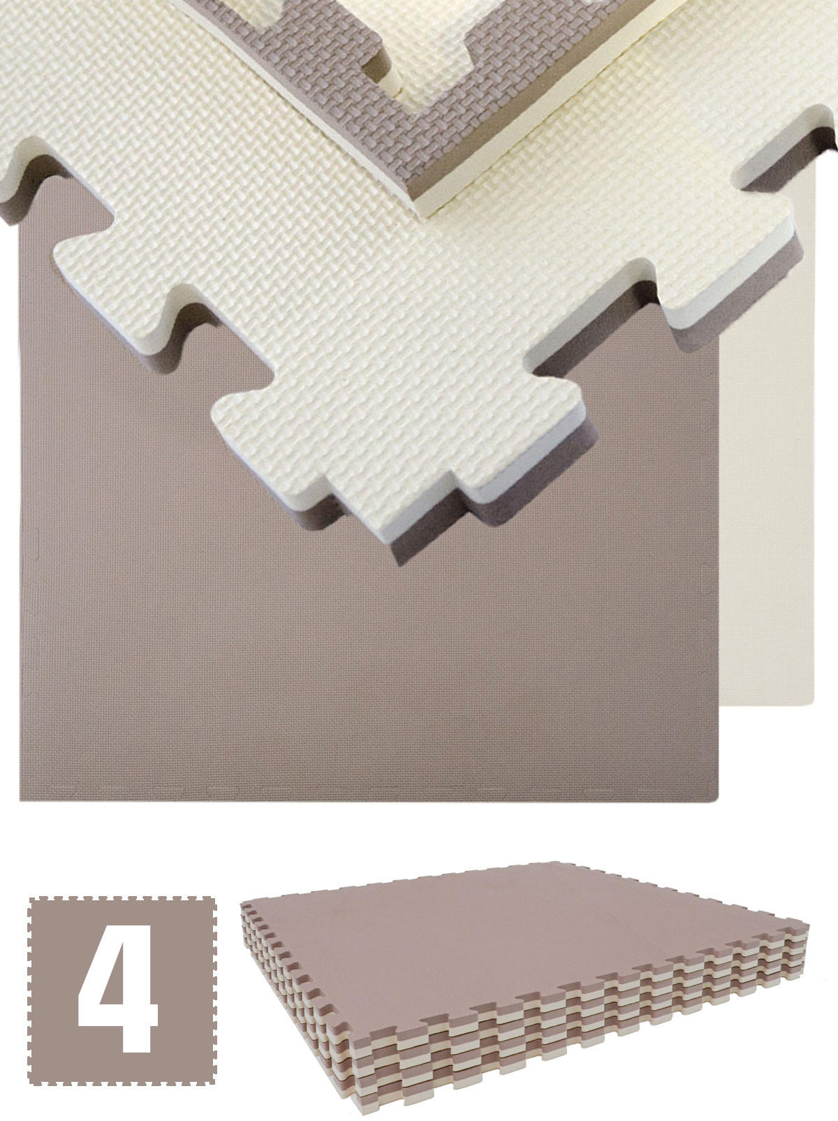 BODENSCHUTZMATTE 90x90x2,5 cm, Braun, 4er Set - Braun, Kunststoff (90/90/2.5cm) - eyepower