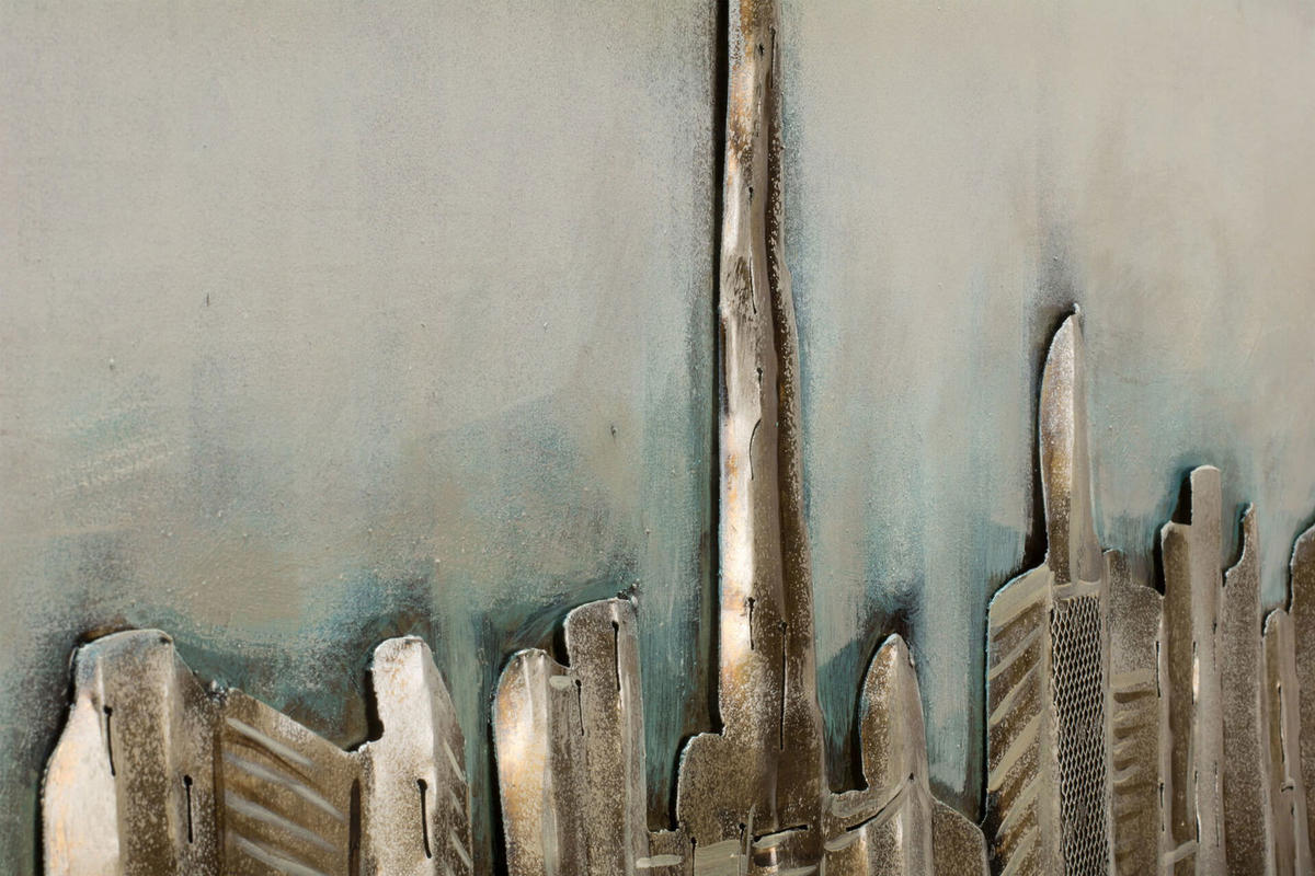 METALLBILD Weiß 150/50 cm - Weiß, Metall (6.4/50cm) - KUNSTLOFT