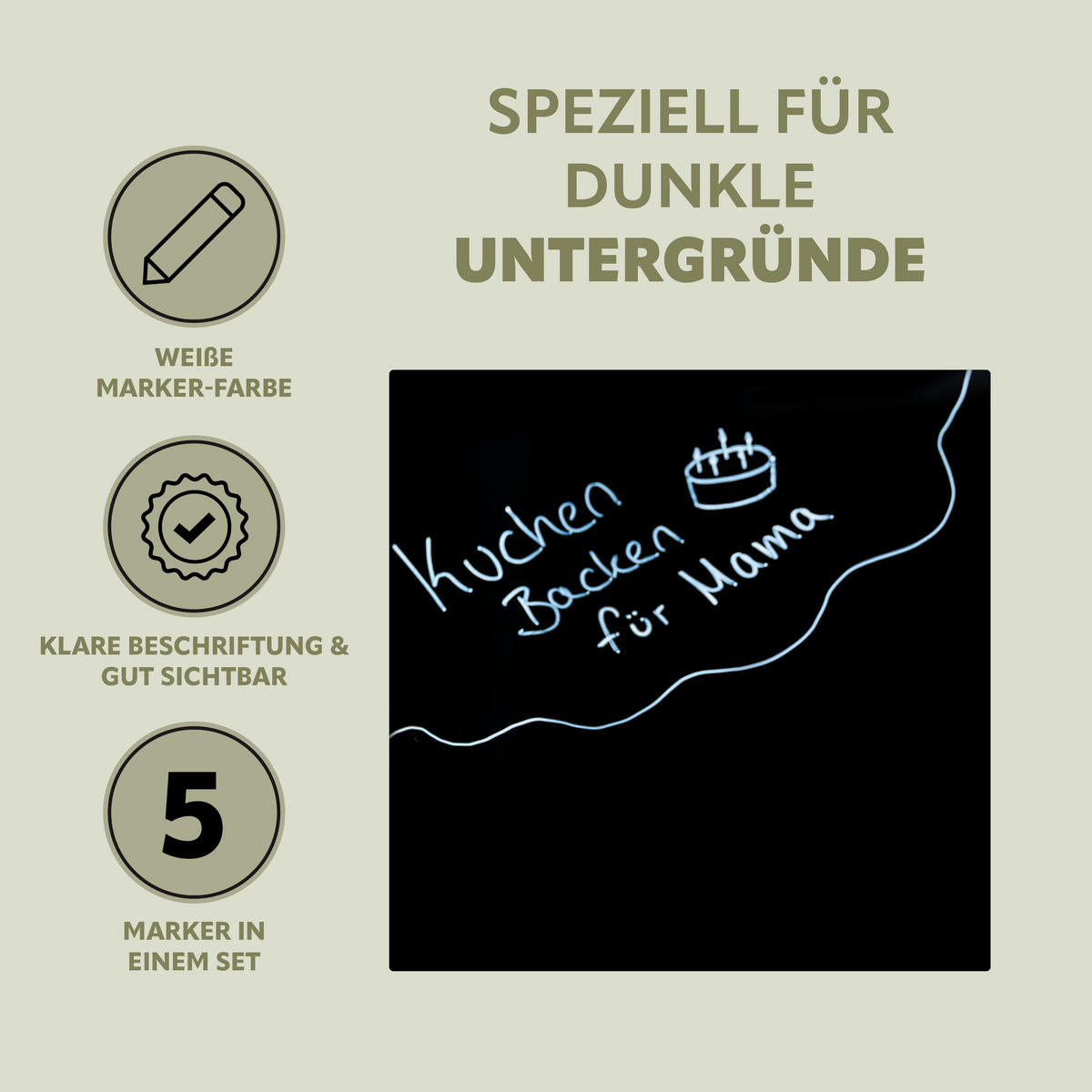 WHITEBOARDMARKER 5tlg. - Weiß, Kunststoff (1.5/13.5/1.5cm) - bremermann